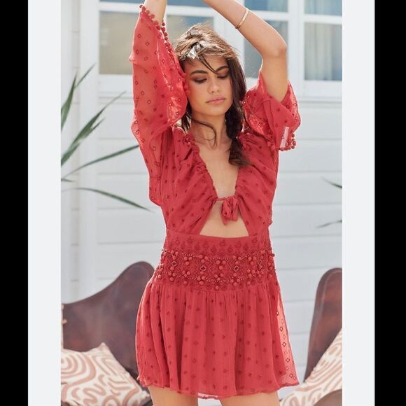 Free People Della Sole Cutout Mini Dress Size S/P - Picture 3 of 11